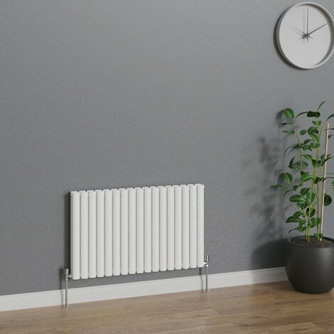 WarmeHaus Horizontal Oval Double Panel White Radiator 600x1003mm (1/5)