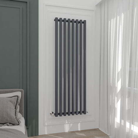 WarmeHaus Anthracite 1600x545mm Radiator Single Grey Round Panel (1/5)