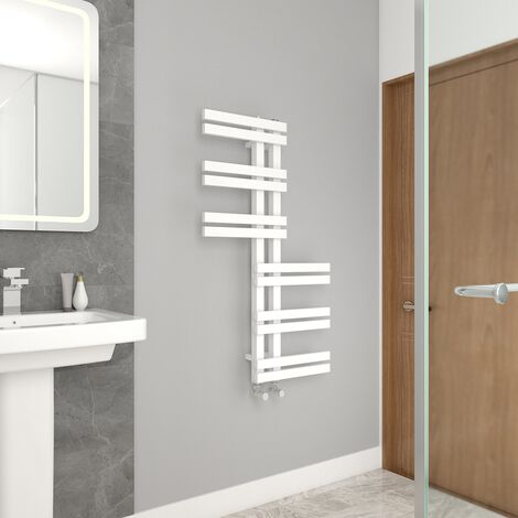 1000x550mm Bathroom Heated Towel Rail Radiator Ladder Style White