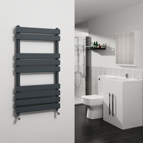 Sand Grey Flat Panel Heated Towel Rail Radiator 950x500mm