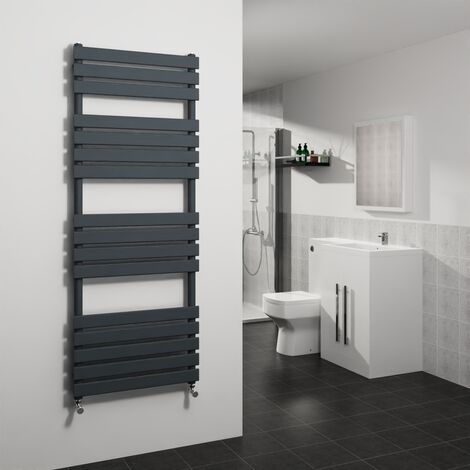 Sand Grey Flat Panel Heated Towel Rail Radiator 1600x600mm