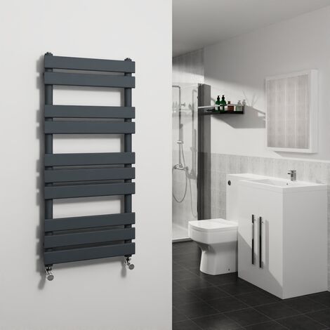 Sand Grey Flat Panel Heated Towel Rail Radiator 1000x450mm