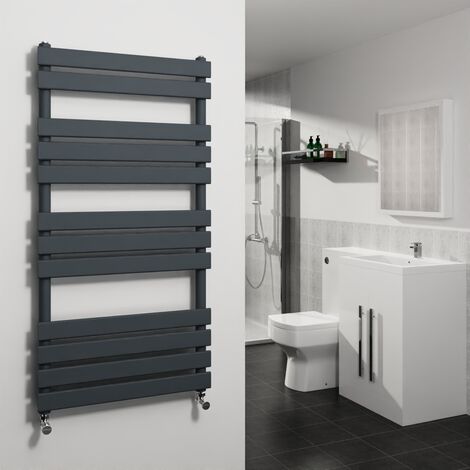 Sand Grey Flat Panel Heated Towel Rail Radiator 1200x600mm