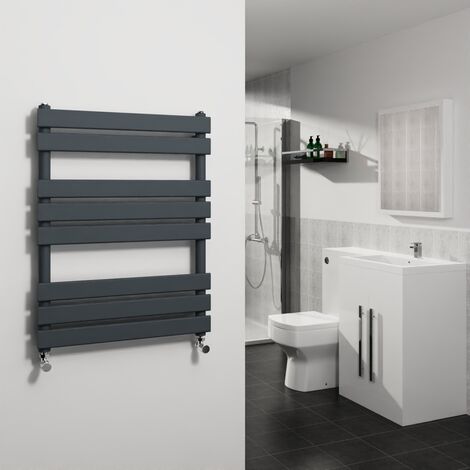 Sand Grey Flat Panel Heated Towel Rail Radiator 800x600mm