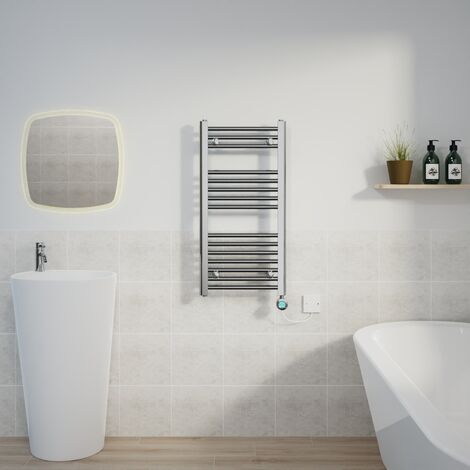 Thermostatic Towel Rail Straight Timer Chrome 800x400mm