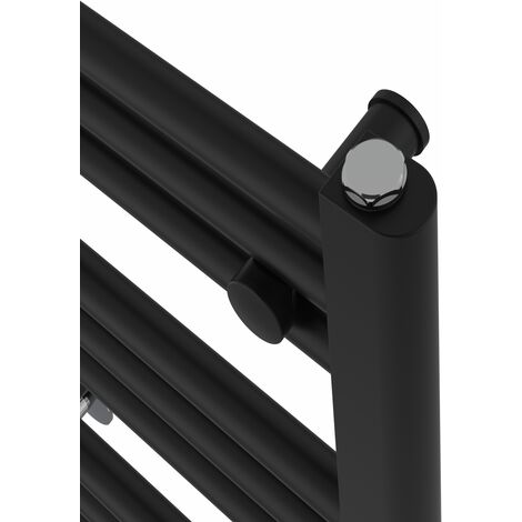WiFi Thermostatic Straight Towel Rail Timer Black 600x400mm