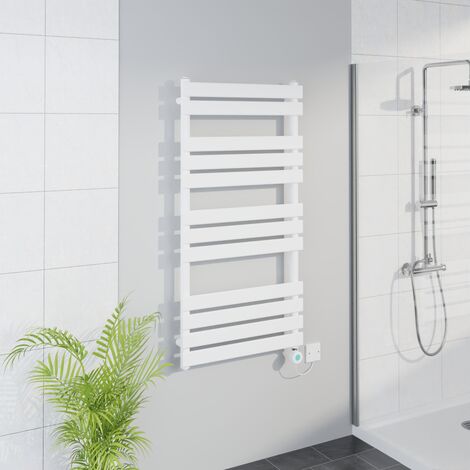 WiFi Thermostatic Flat Towel Rail Timer White 1200x600mm