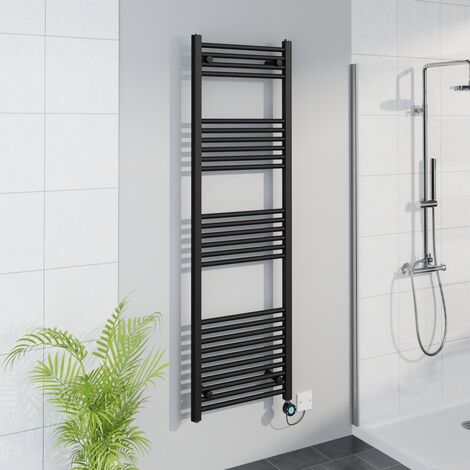 WiFi Thermostatic Straight Towel Rail Timer Black 1600x500mm