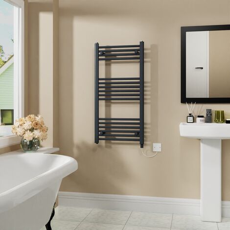 Electric Bathroom Radiator Straight Anthracite 1000x500mm 600W