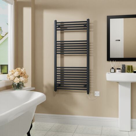 Electric Bathroom Radiator Straight Anthracite 1200x600mm 600W