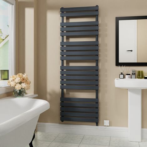 Electric Flat Heated Towel Rail Radiator Sand Grey 1800x600 1000W (1/5)