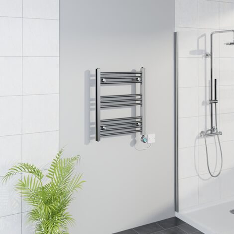 WiFi Thermostatic Straight Towel Rail Timer Chrome 600x500mm