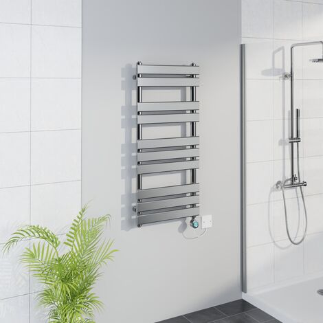 WiFi Thermostatic Flat Towel Rail Timer Chrome 1000x450mm