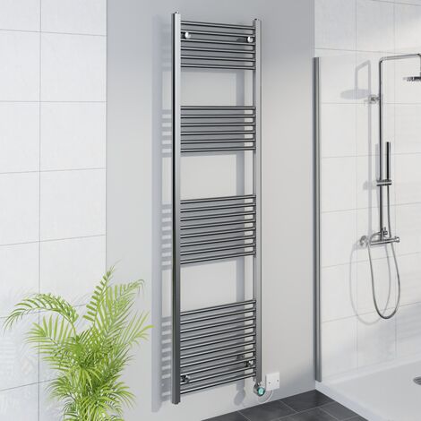 WiFi Thermostatic Straight Towel Rail Timer Chrome 1800x500mm