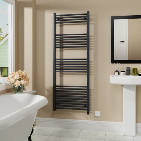 Electric Bathroom Radiator Straight Anthracite 1600x600mm 800W