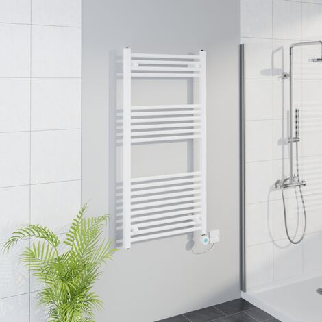 WiFi Thermostatic Straight Towel Rail Timer White 1200x600mm