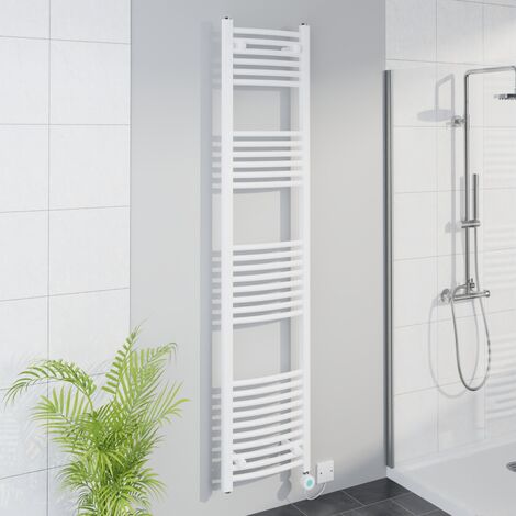 WiFi Thermostatic Curved Towel Rail Timer White 1800x400mm
