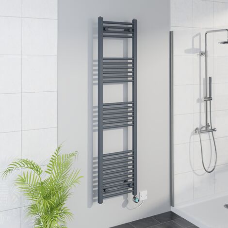 WiFi Thermostatic Straight Towel Rail Timer Grey/Chrome 1600x400 (1/5)