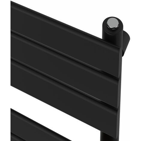Electric Flat Heated Towel Rail Radiator Black 650x400mm 400W