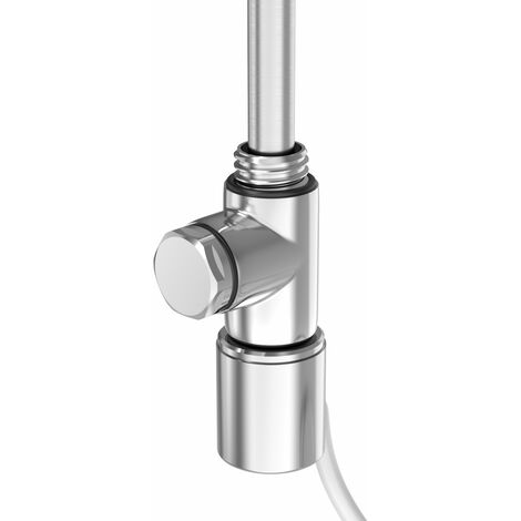 WarmeHaus Electric Heating Element Dual Fuel + Cover Cap + T Piece with End Plug for Heated Towel Rail Warmer Bathroom Radiators 700W Chrome