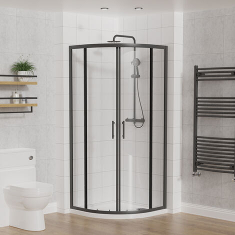 Aquariss Quadrant Shower Enclosure Matte Black 800x800