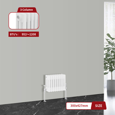 Warmehaus Traditional Radiator White Triple Column 300 x 427mm