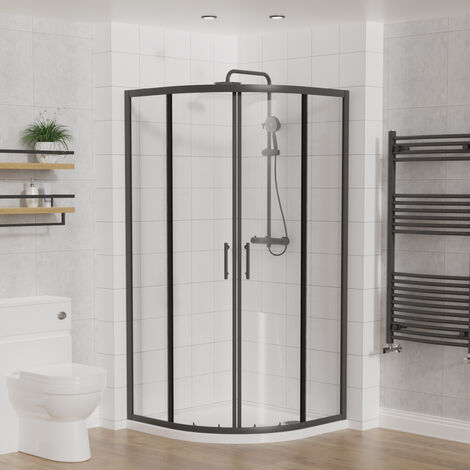 Aquariss Quadrant Shower Enclosure Matte Black 900x900