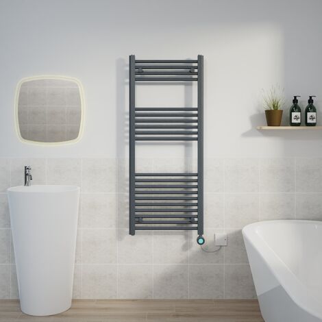 Thermostatic Towel Rail Straight Timer Sand Grey 1200x500mm