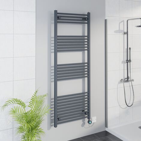 WiFi Thermostatic Straight Towel Rail Timer Sand Grey 1600x600 (1/5)