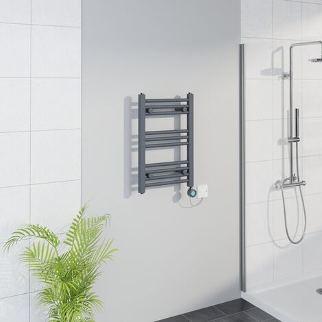 WiFi Thermostatic Straight Towel Rail Timer Sand Grey 600x400