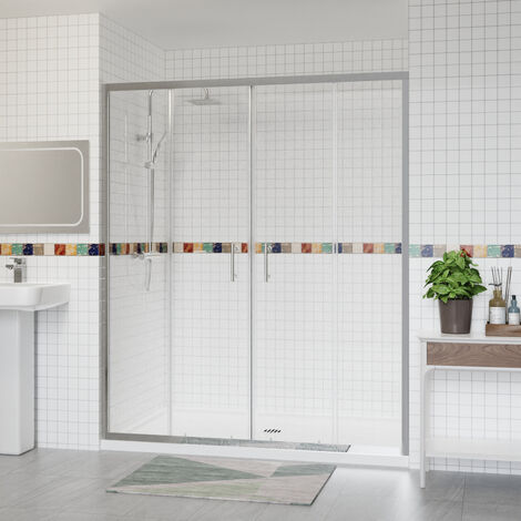 Aquariss Sliding Double Shower Enclosure Door Chrome 1700mm (1/5)