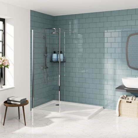 Aquariss Walk In 700mm Screen Panel+300mm Return Panel Chrome (1/5)