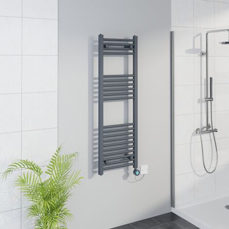 WiFi Thermostatic Straight Towel Rail Timer Sand Grey 1200x400