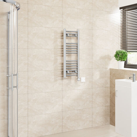 Touch Screen Thermostatic Towel Rail Curved Chrome 800x300mm