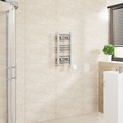 Touch Screen Thermostatic Towel Rail Curved Chrome 600x300mm (1/5)