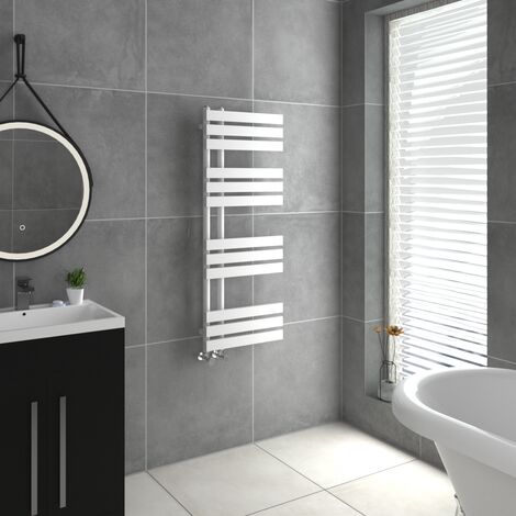 WarmeHaus D Shape Bathroom Radiator Warmer White 1200x450mm