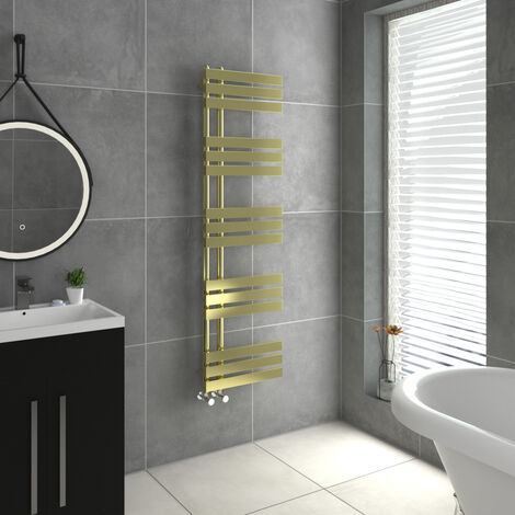WarmeHaus D Shape Bathroom Radiator Warmer Brushed Brass 1600x450 (1/5)
