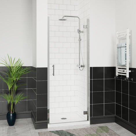 Aquariss Hinged Shower Enclosure Door Chrome Framed 800mm