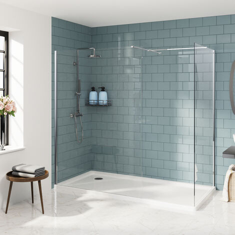 Aquariss Walk in 1400mm Front Panel+800mm Side Panel Chrome (1/5)