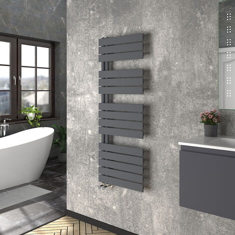 WarmeHaus Heated Towel Radiator Flat Panel Sand Grey 1380x500mm