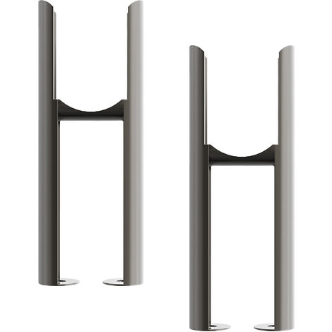 Traditional Radiator Floor Legs 2PC/Set 2 Column Raw Metal