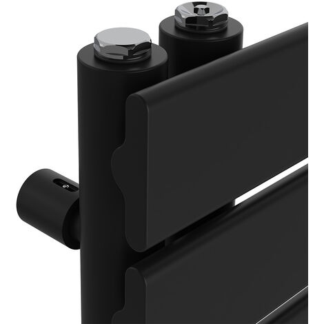 Electric Towel Rail Flat Thermostatic Black 1380x500mm