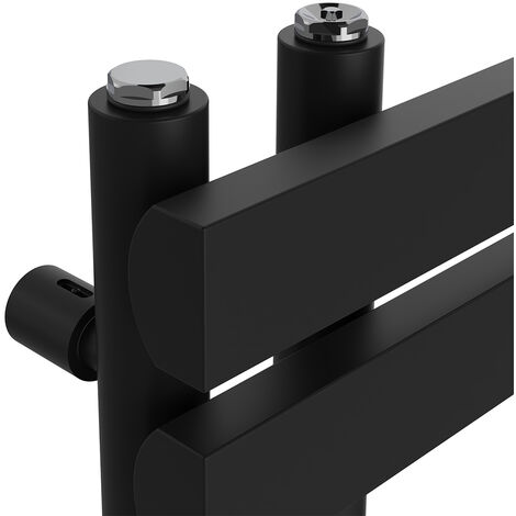 Electric Thermostatic Towel Rail D Tube 800x450mm Black