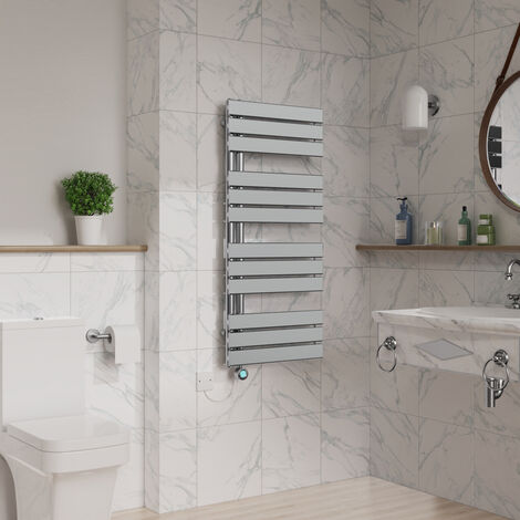 WiFi Thermostatic Electric Towel Rail Flat 1126x500mm Chrome (1/5)