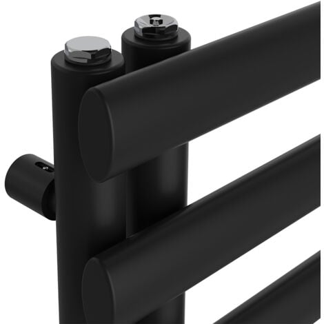 Oval Tube 1200x450 Electric Thermostatic Towel Rail Black