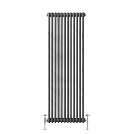 Warmehaus Traditional Radiator 2 Column Anthracite Vertical Tall Radiators 1800 x 560mm (1/4)
