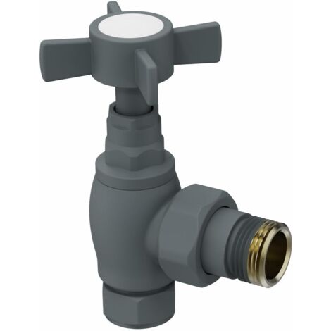 Warmehaus 15mm Traditional Angled Radiator Valves Pair Anthracite