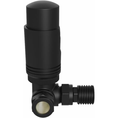 Warmehaus Corner Thermostatic Radiator Valve Pack Black TRV Set