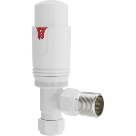 Warmehaus Angled 1 x 15mm Radiator Thermostatic Valve White