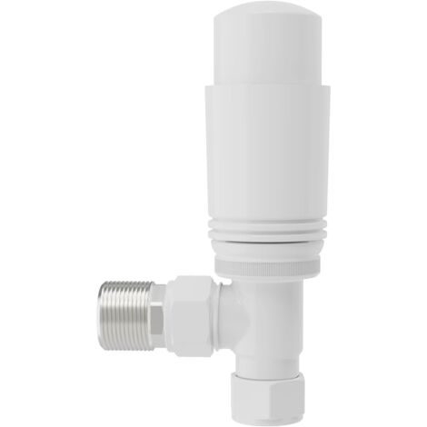 Warmehaus Angled 1 x 15mm Radiator Thermostatic Valve White